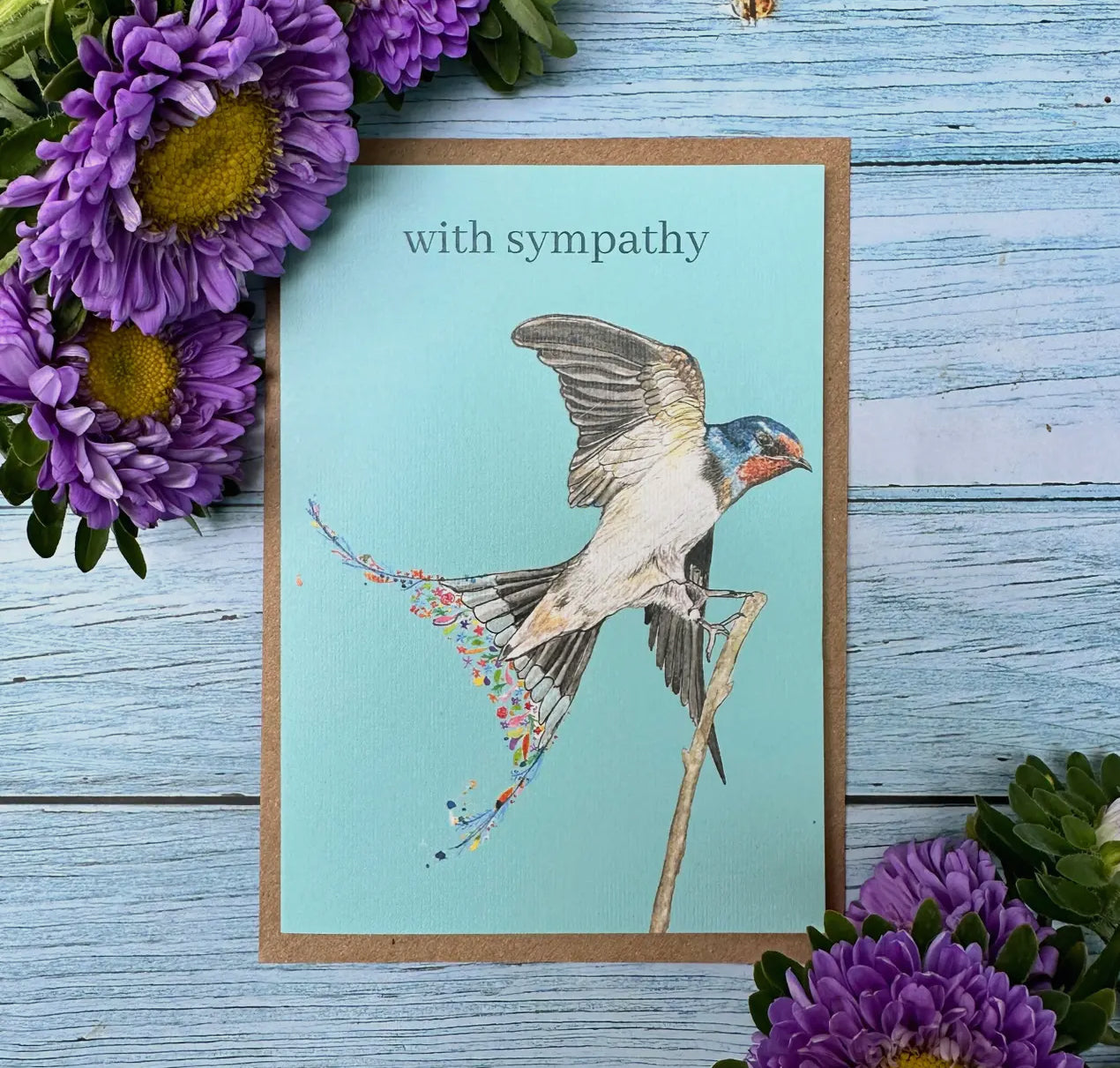 With Sympathy - Swallow Card