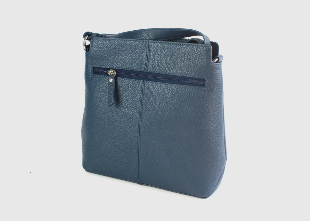 Opal Denim Blue Cross Body Leather Bag