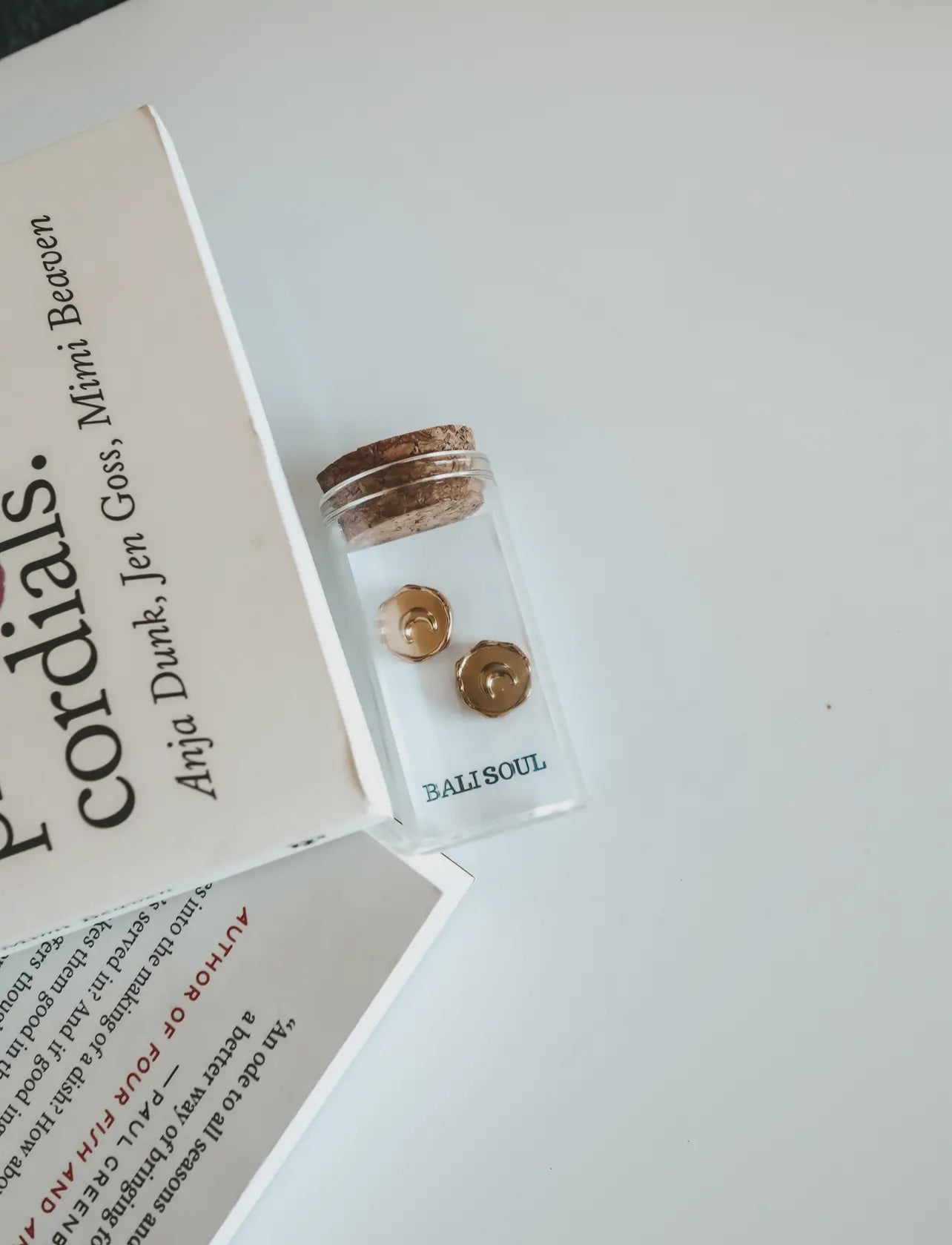 Bulan Crescent Moon Gold Stud Earrings