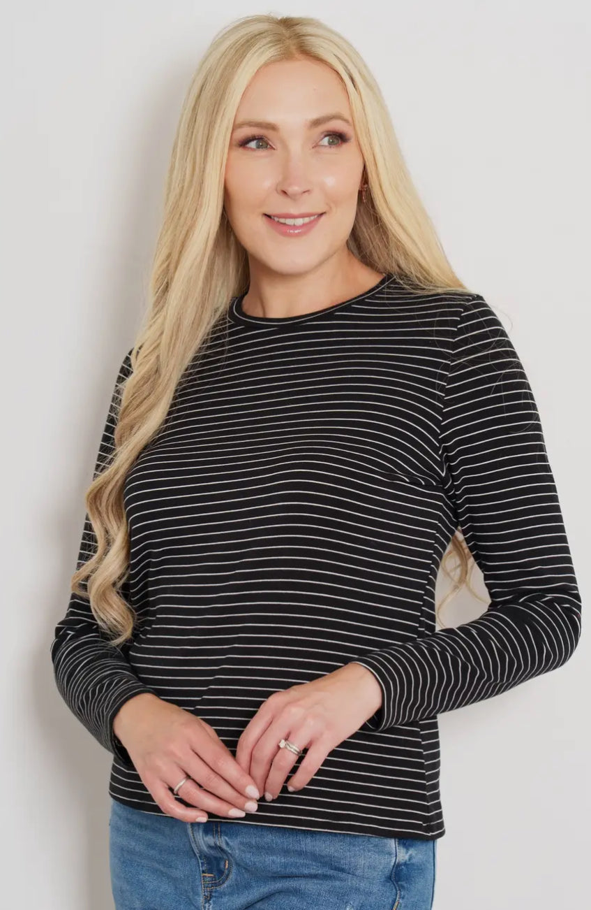 Black and White Long Sleeve Top