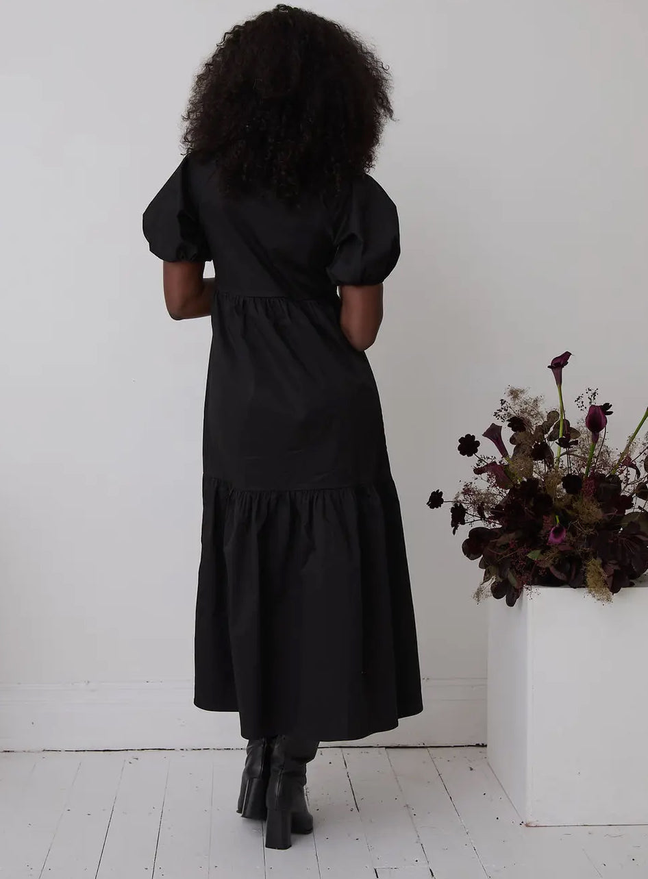 Black Tiered Maxi Dress - Penny