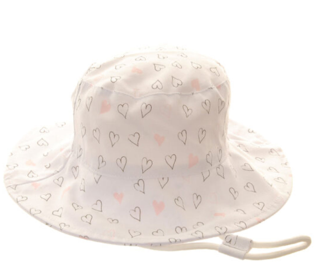Hearts Sun Hat - 0 - 12 months
