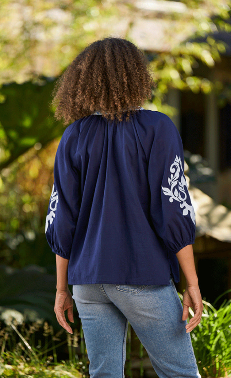 Sorrento Embroidered Cotton Top