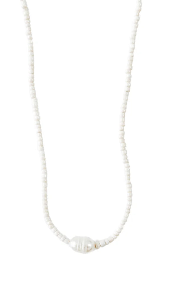 Bali Glass Beaded with Fresh water Pearl Necklace