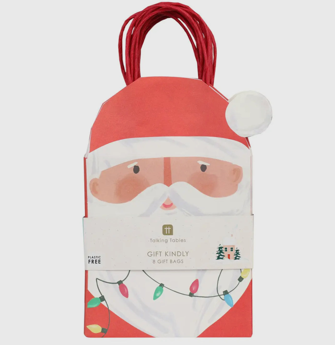 Santa Christmas Gift Bags - Pack of 8
