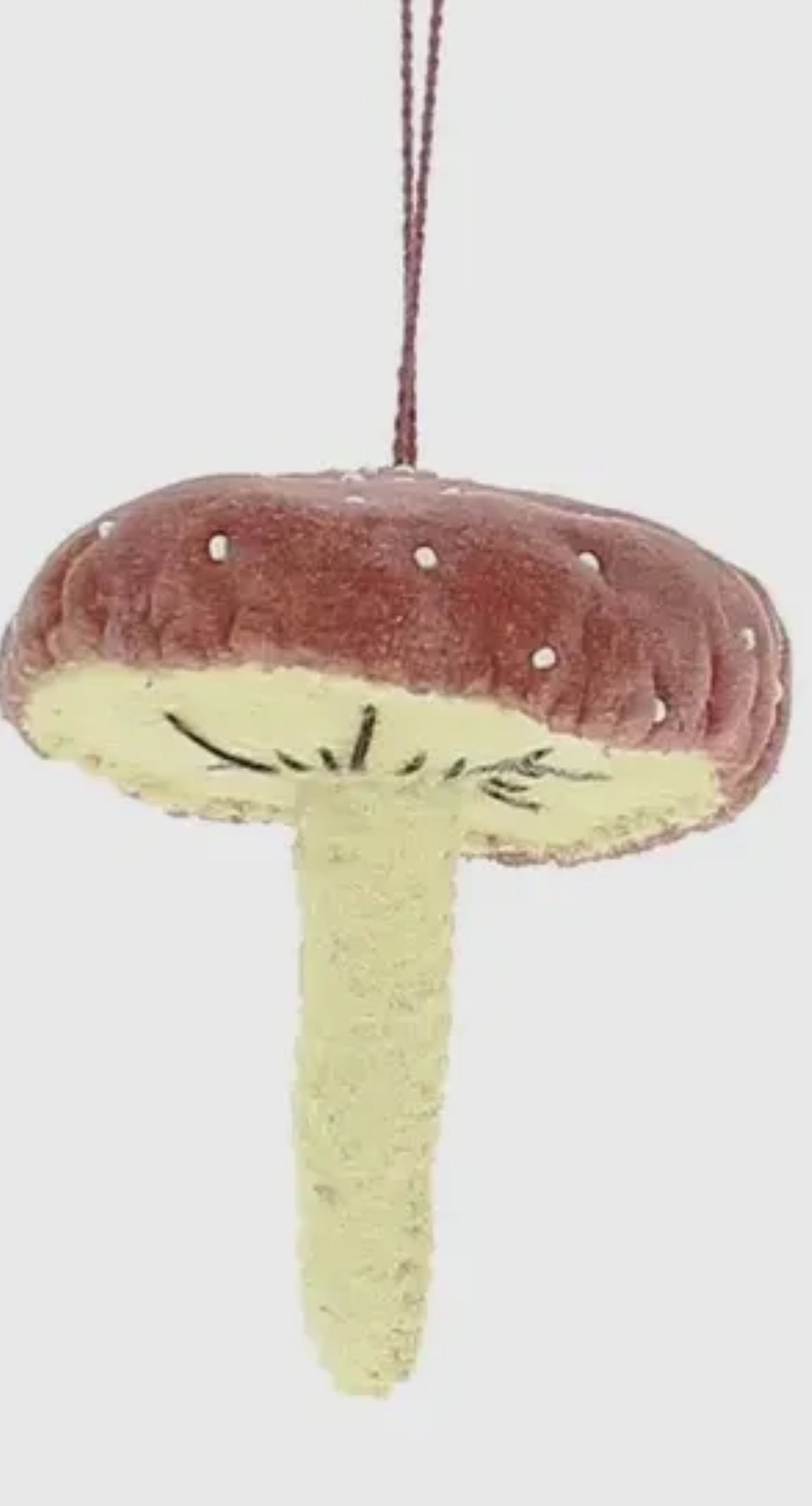 Felt and Velvet Mushroom Decoration - Light Grey/ Pink/ Dark Grey