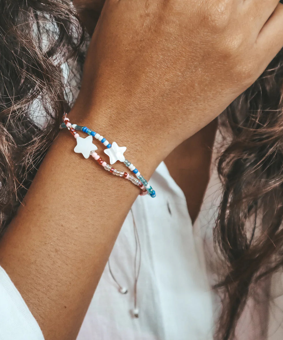 Bali Star Mother of Pearl Beaded Bracelet