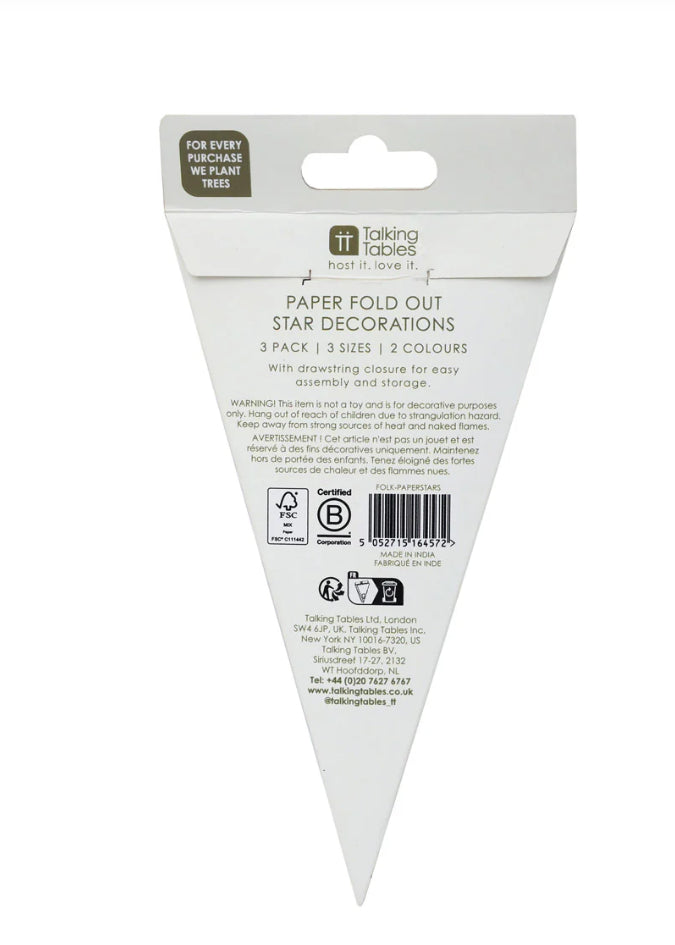 Paper Star Christmas Decorations