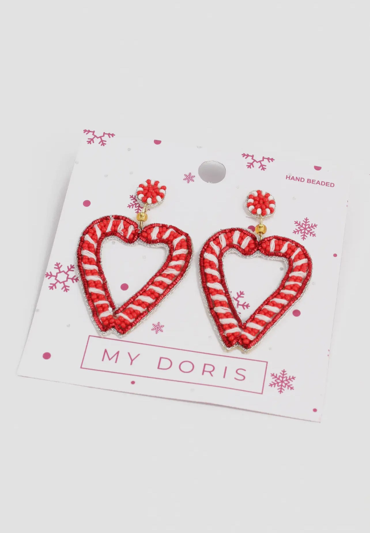My Doris - Heart Candy Cane Earrings