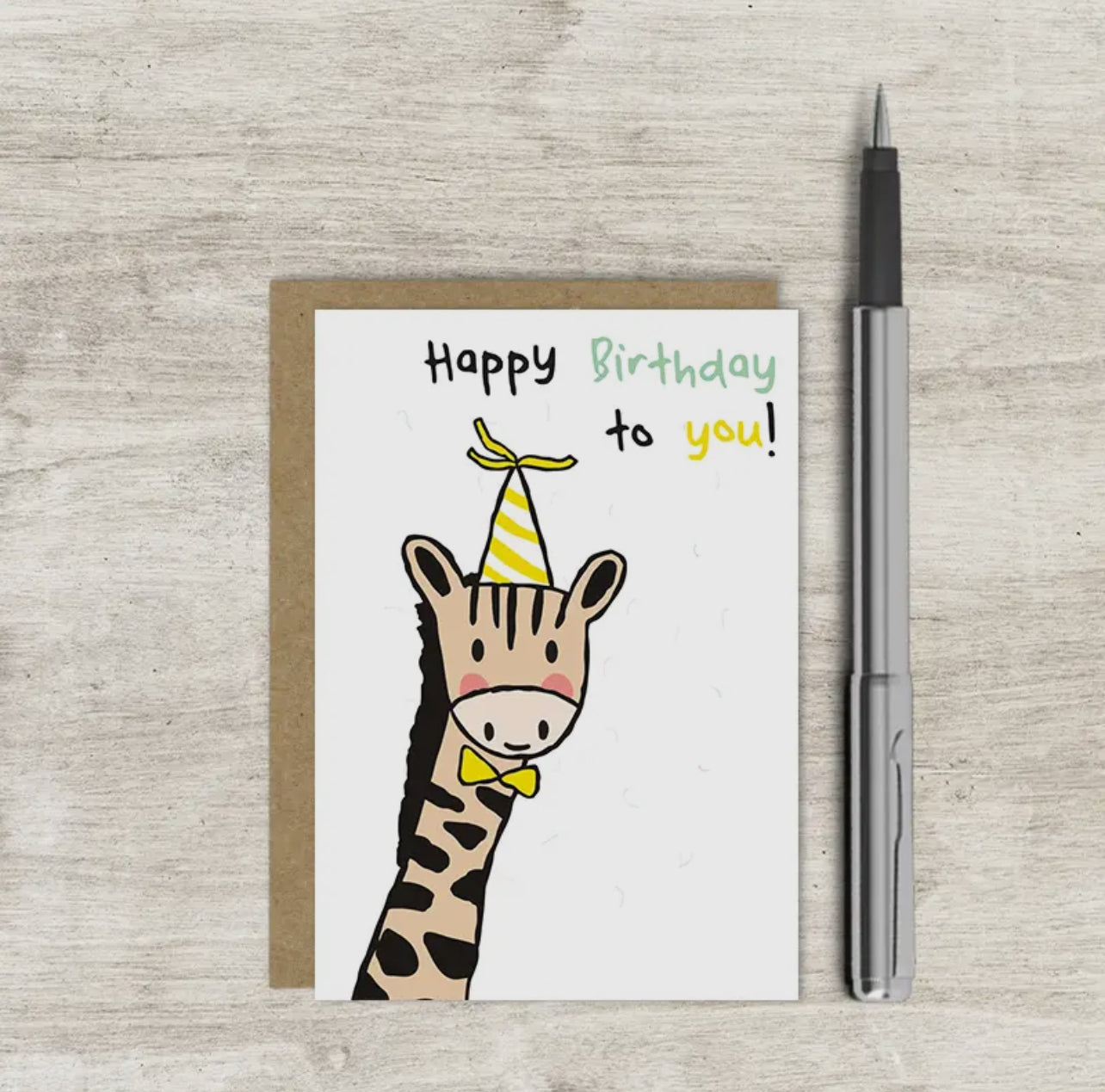 Happy Birthday Giraffe Party Mini Card