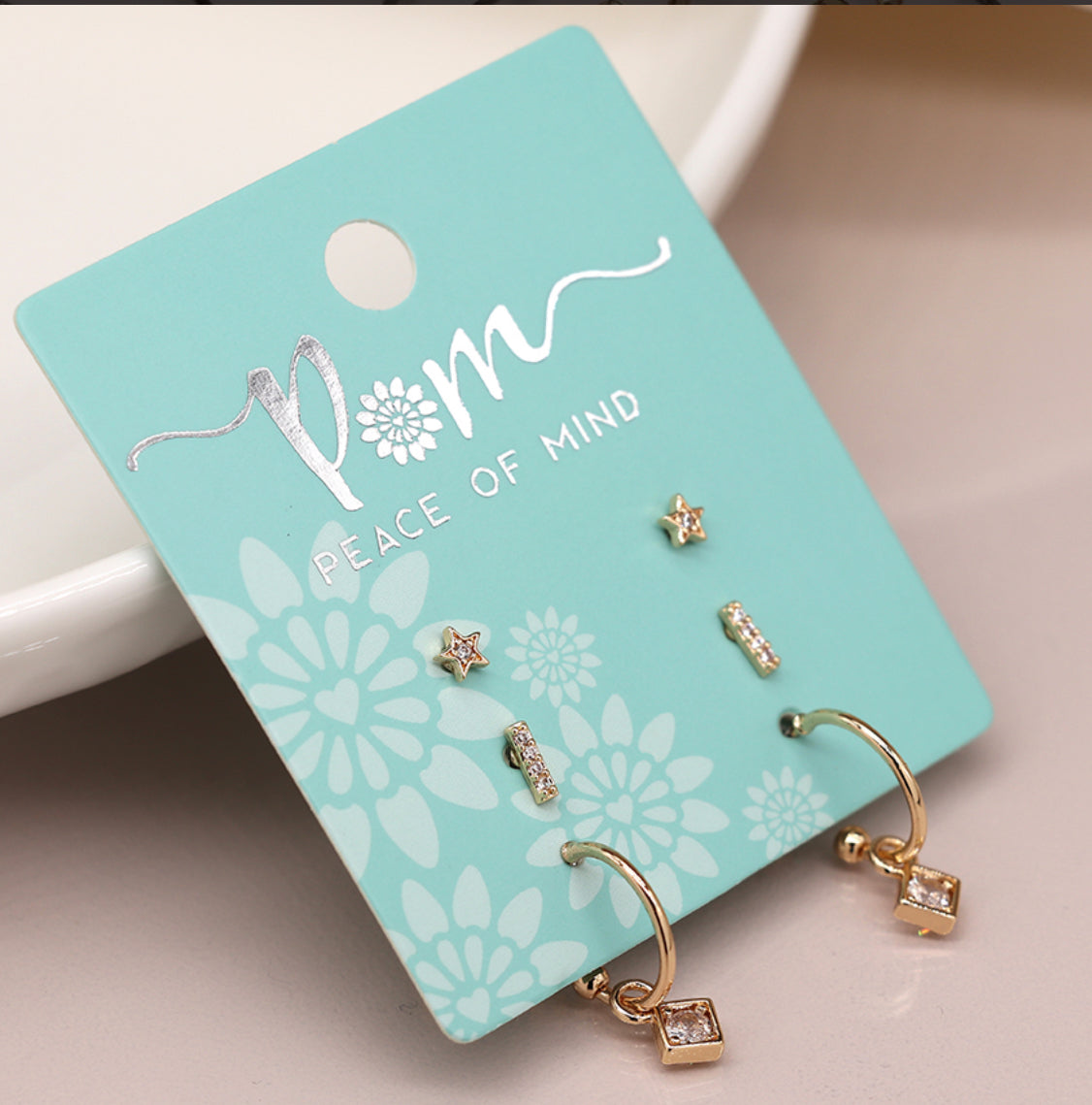 Triple Gold Plated Star Stud & Hoop Earring set