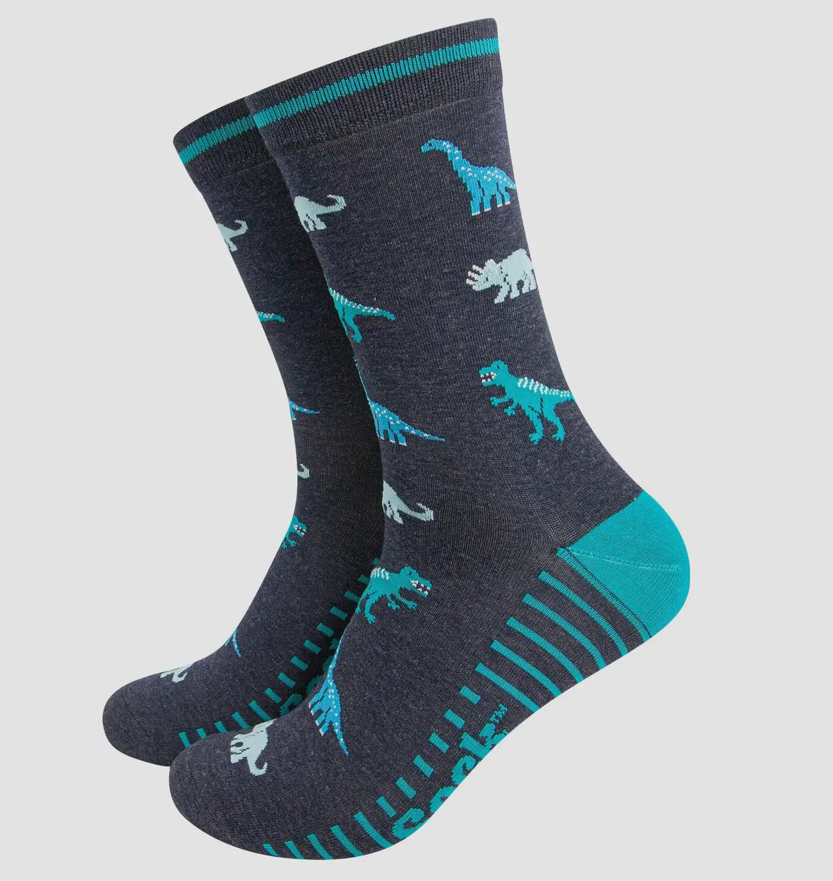 Men’s Bamboo Socks - Blue dinosaurs