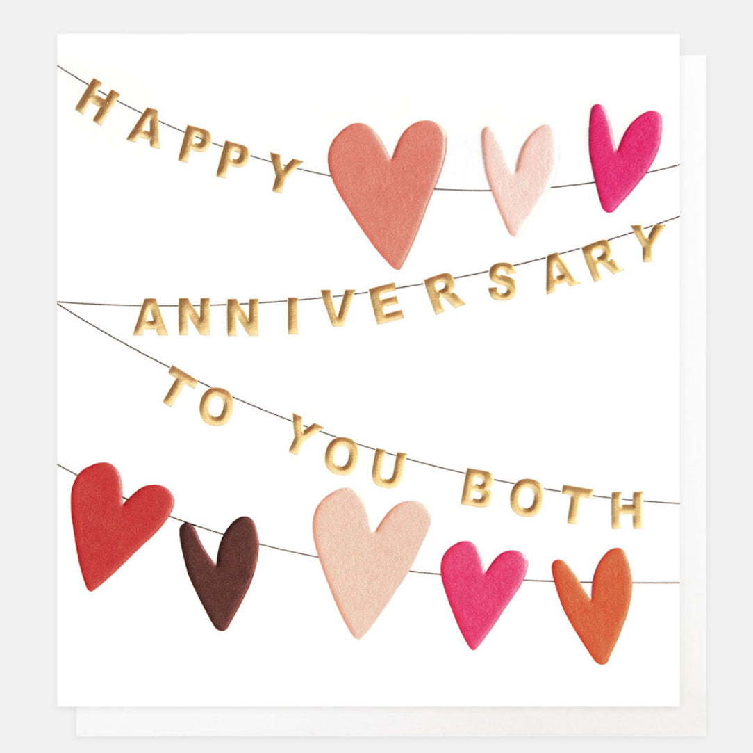 Happy Anniversary Card - Love hearts