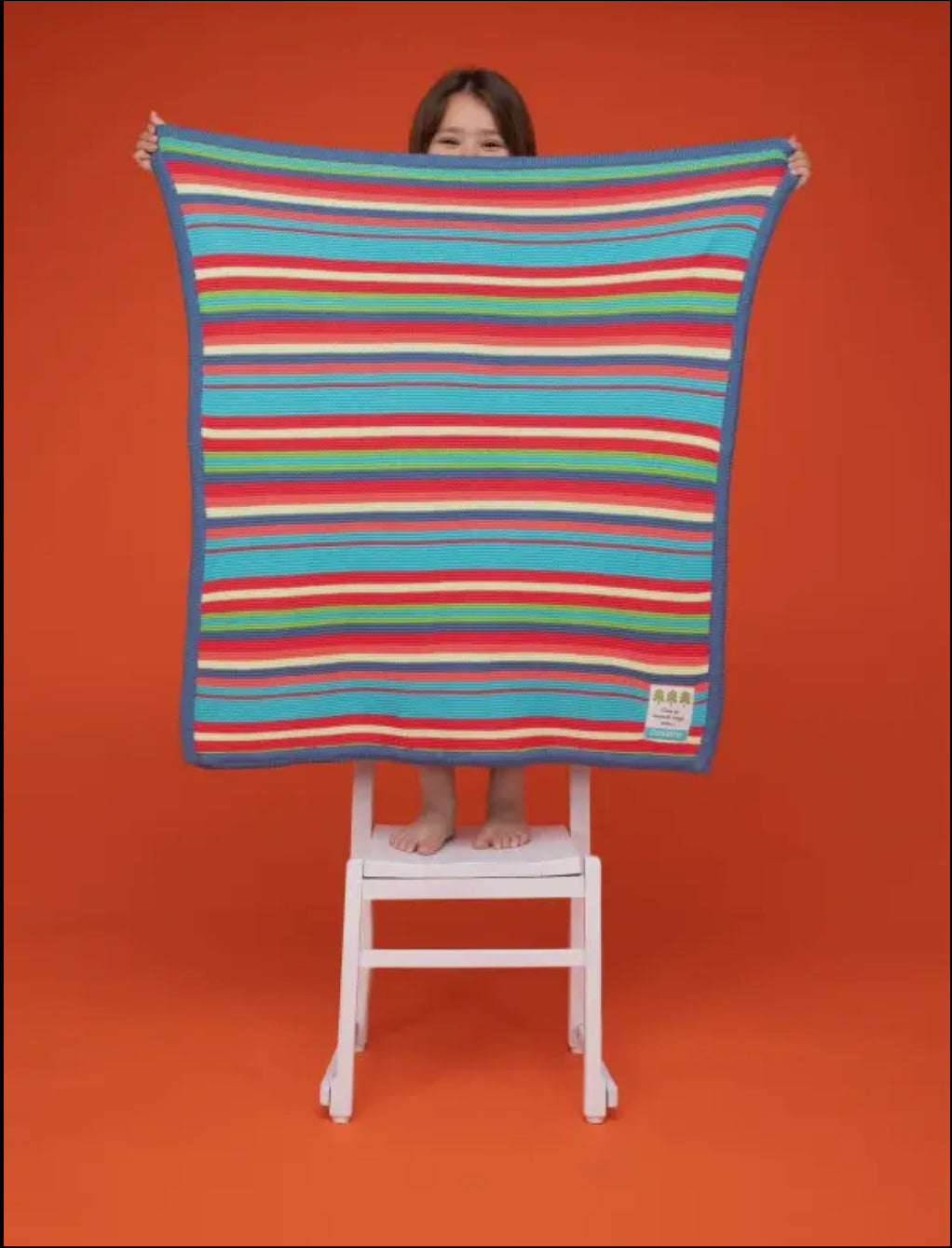Multi colour Cosatto knitted stripe blanket