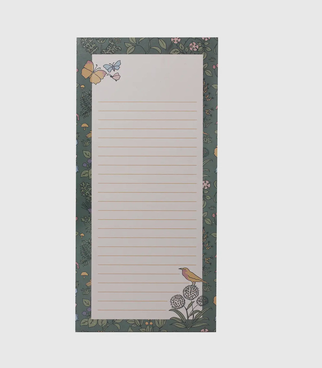 Lined Memo Pad - Botanical Wildlife Garden Design
