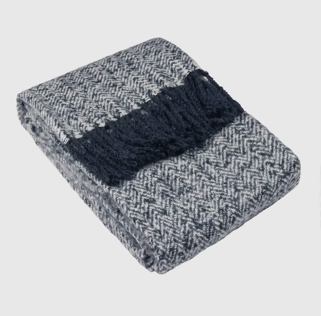 Weaver Herringbone Throw in Navy
