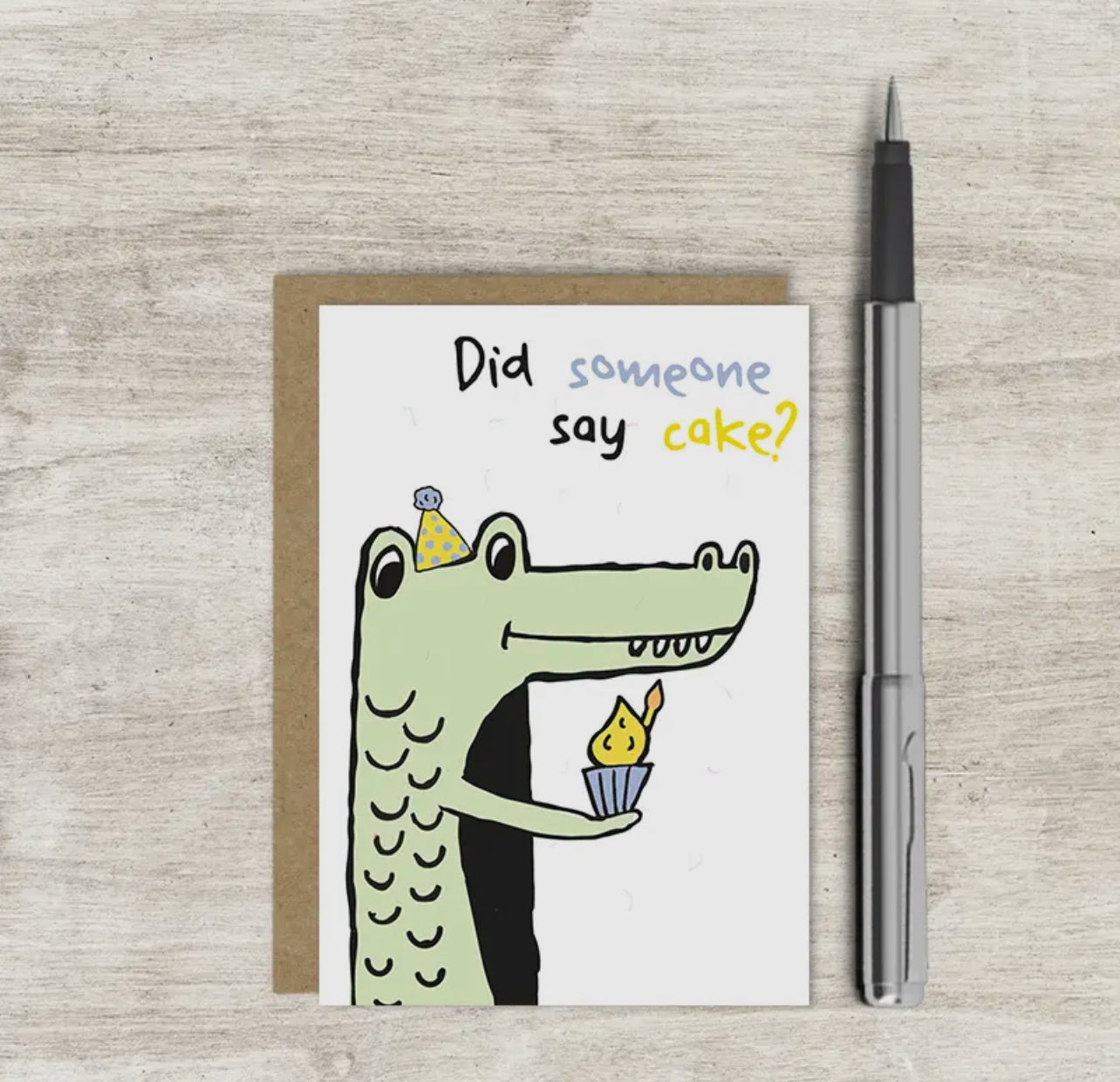 Mini Birthday Card - Crocodile Did Someone Say Cake