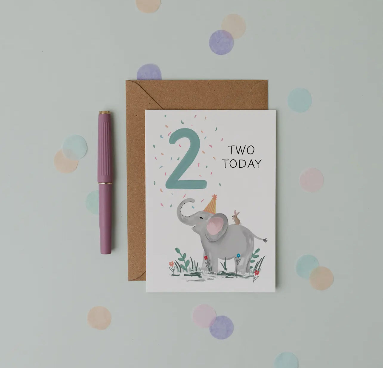 2nd Birthday - Elephant Children’s Card
