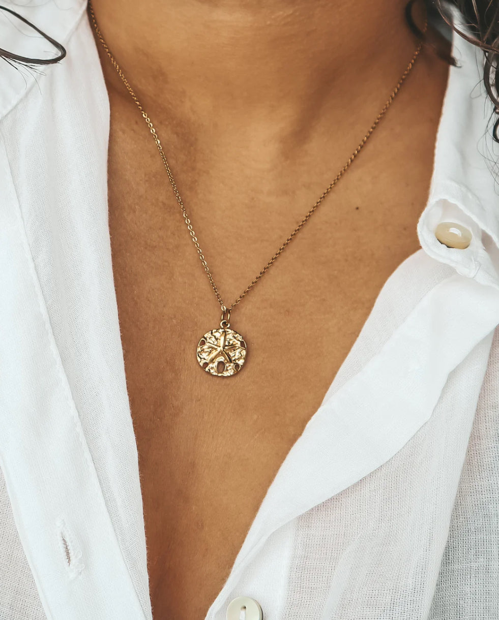 Sand Dollar Charm Gold Necklace