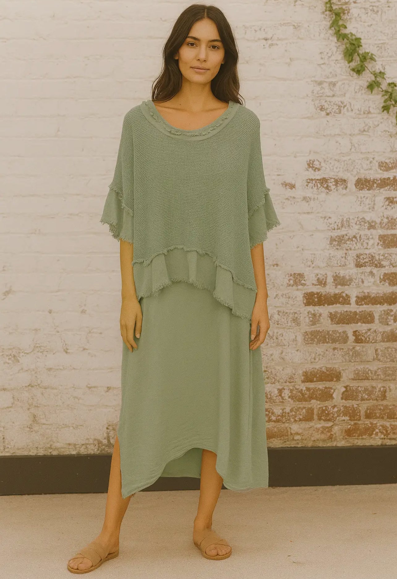 Brontë - 2 Piece Linen & Cotton Mix Dress & top
