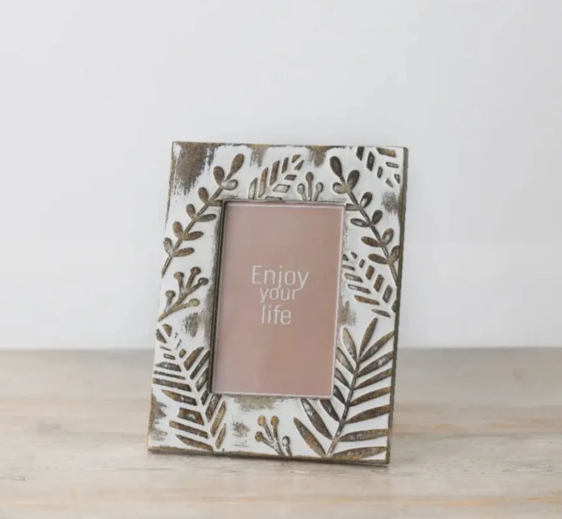 Wooden Leaf Design Photo Frame - 4x6inches