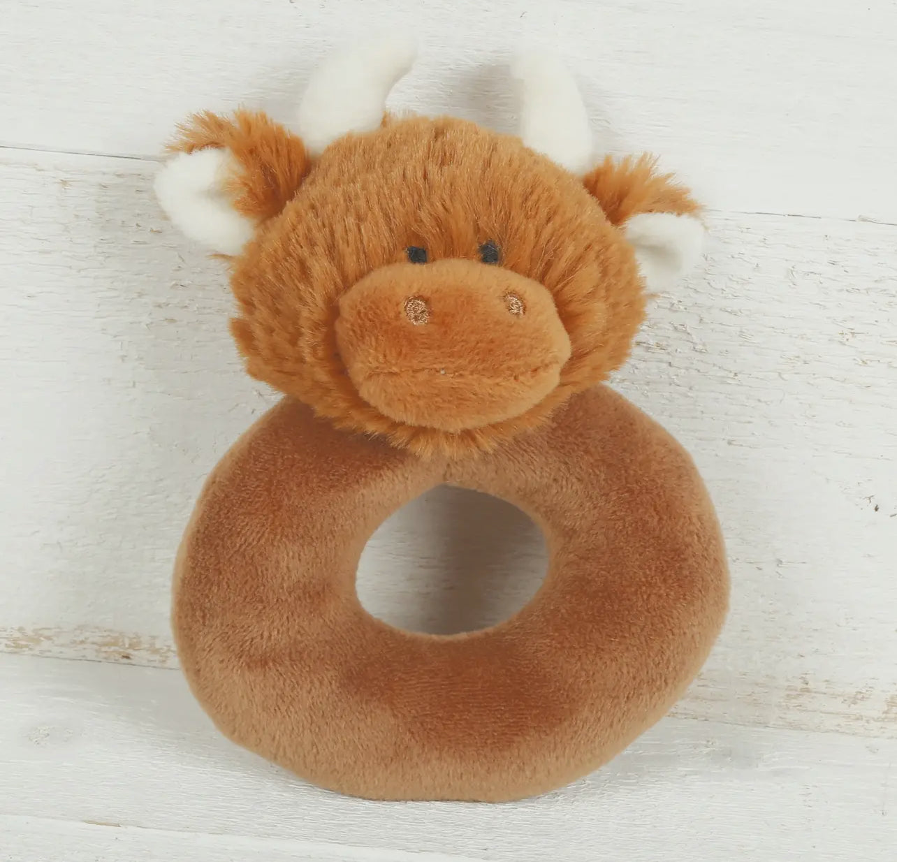 Scottish Highland Cow Baby Rattle - Soft Plush Toy