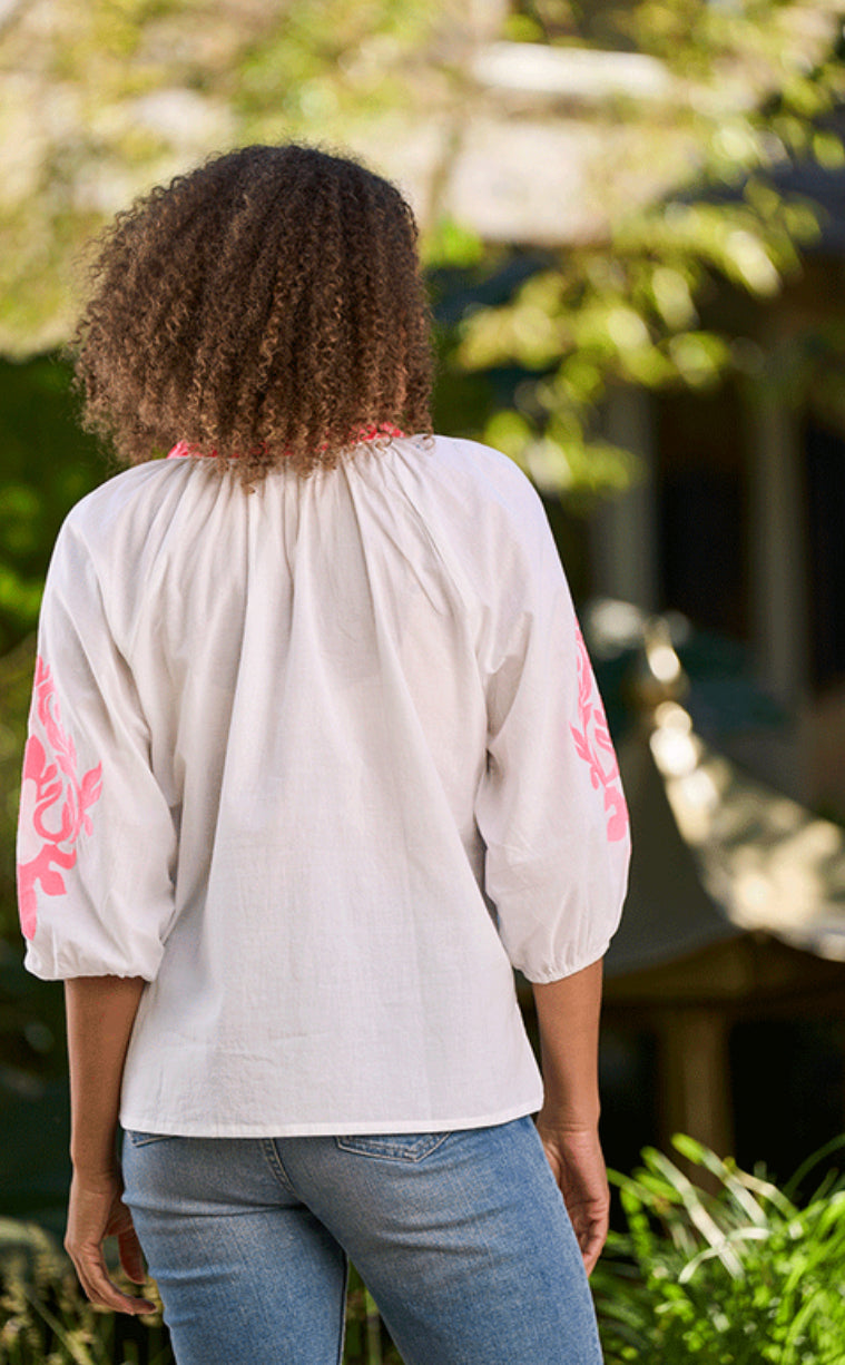 Sorrento Embroidered Cotton Top