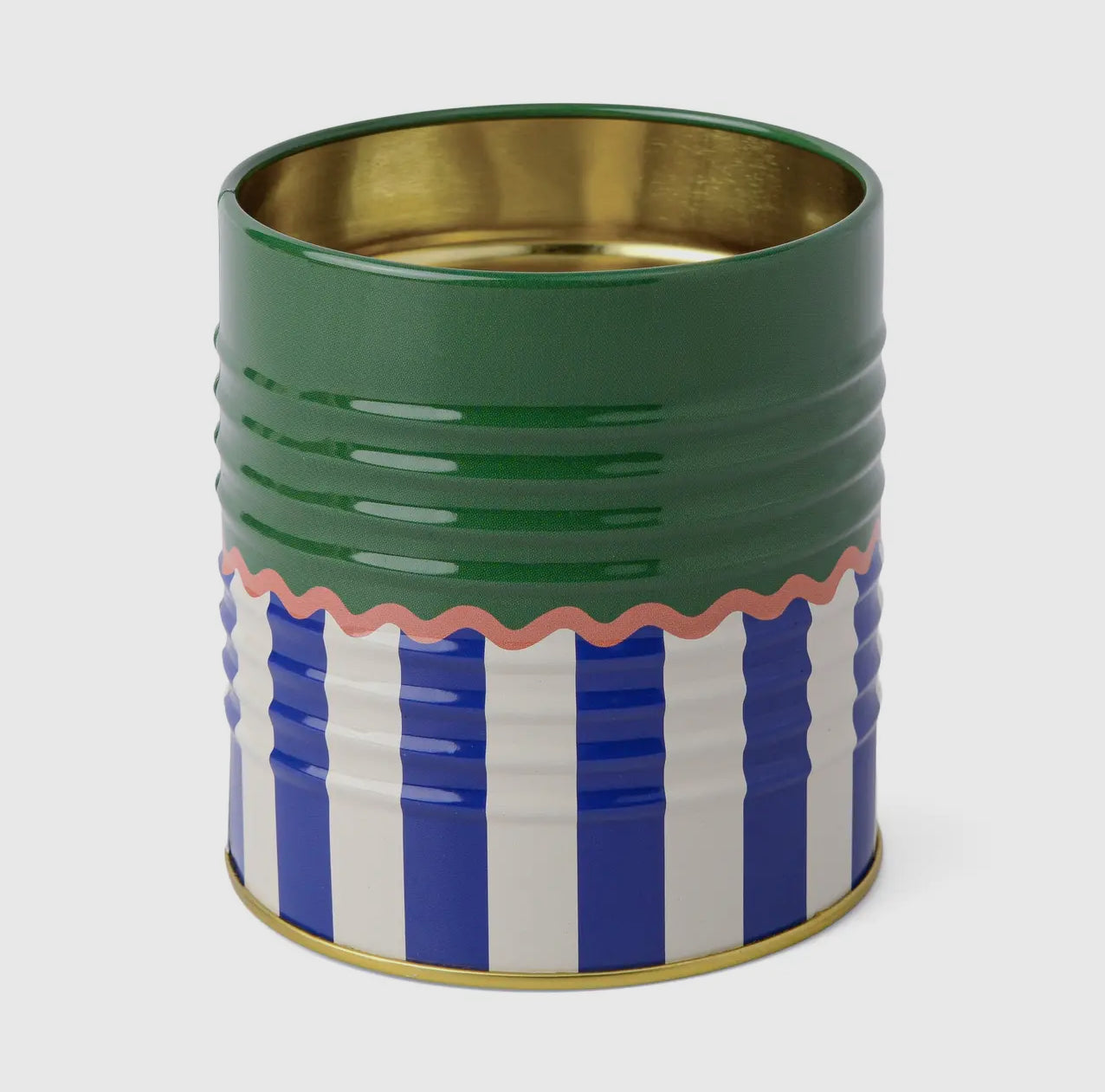 Striped Metal Storage Tin