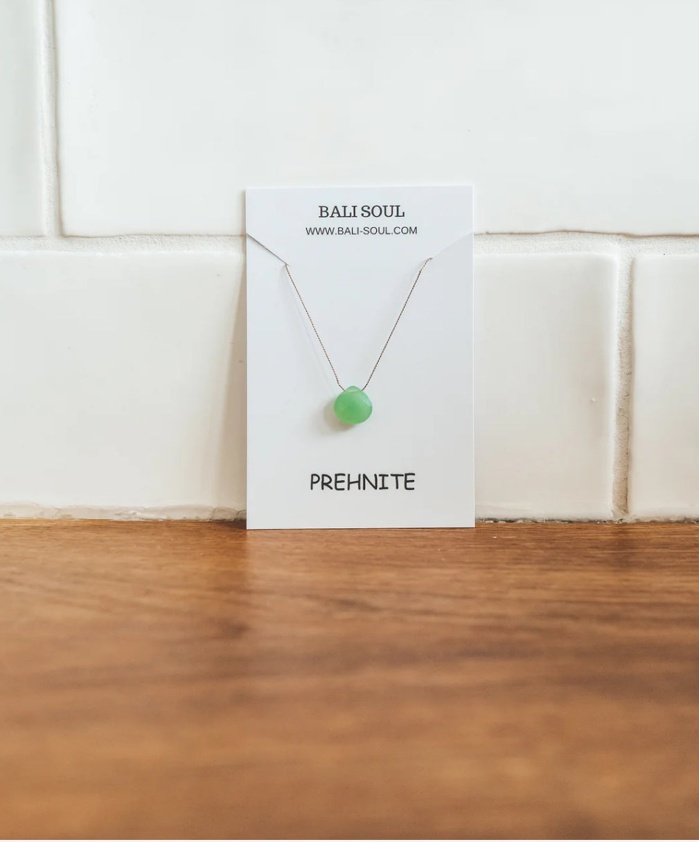 Prehnite Stone SilkCord Necklace