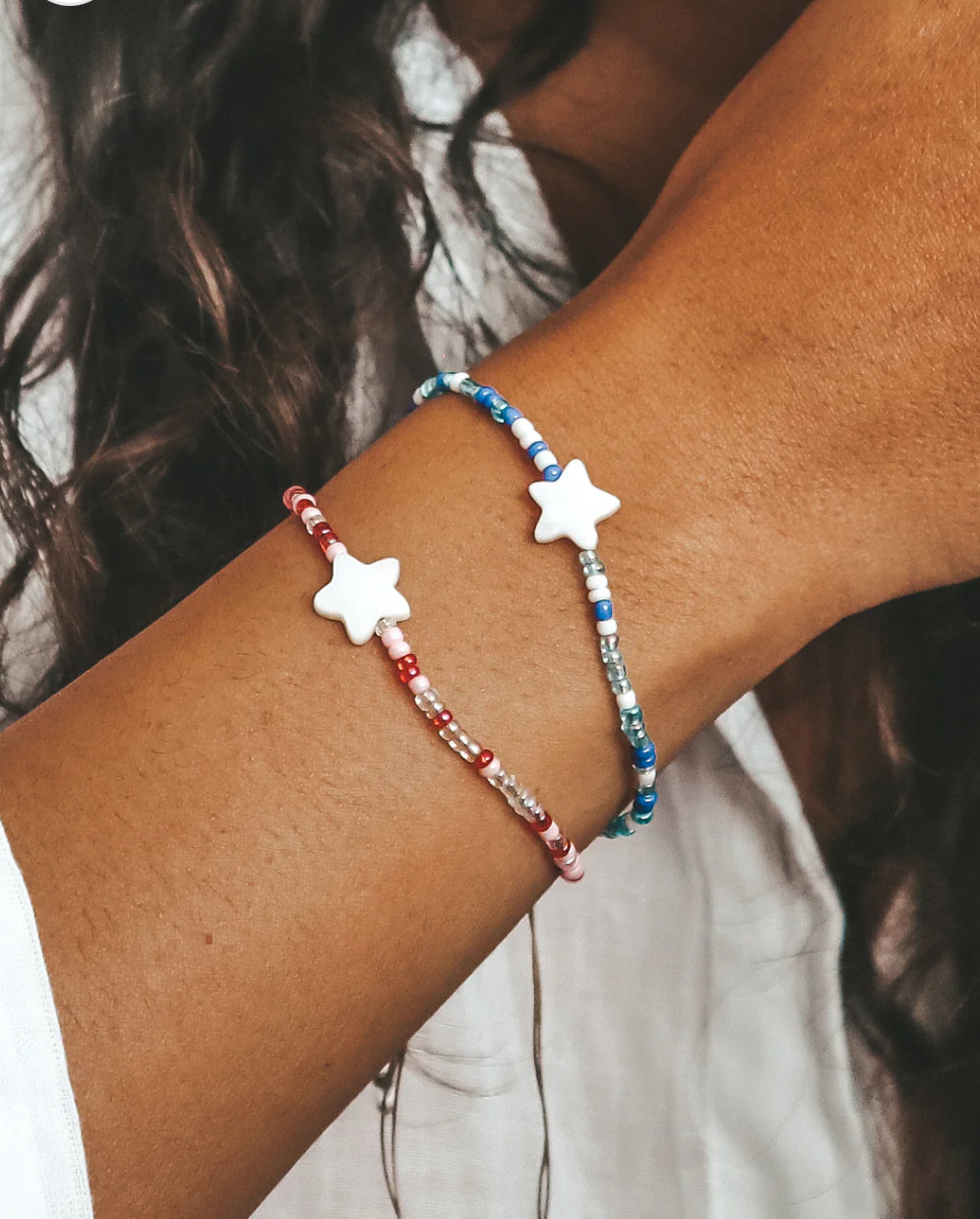 Bali Star Mother of Pearl Beaded Bracelet