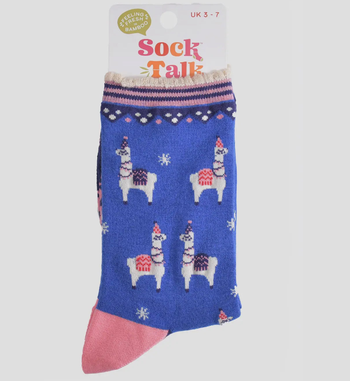 Ladies Bamboo Socks - Party Llamas
