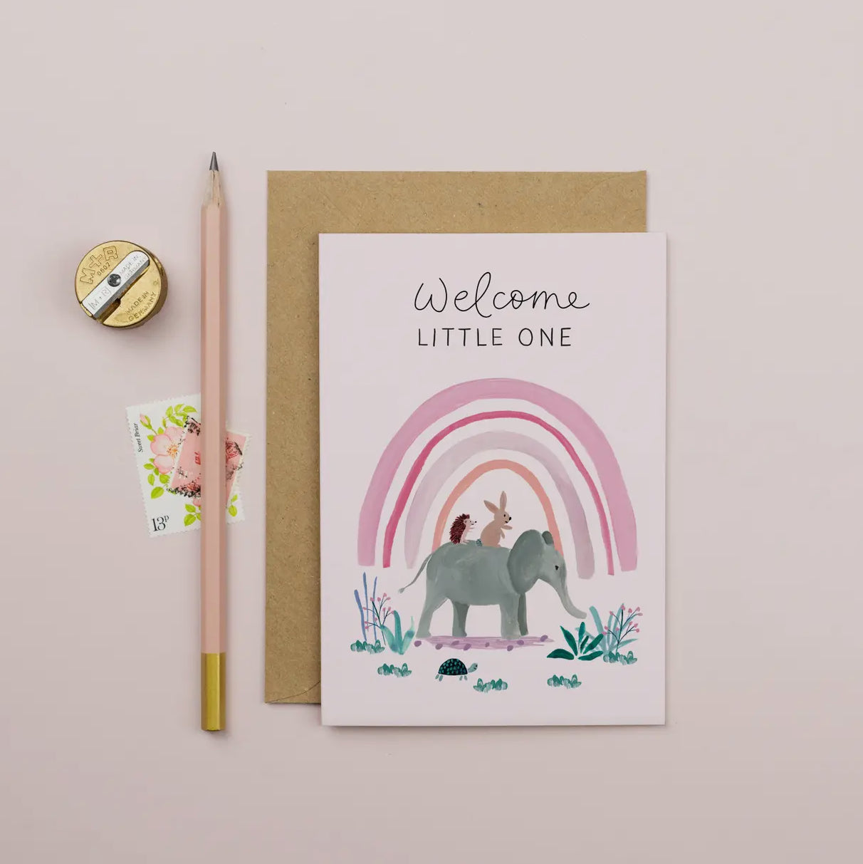 New Baby Card - Pink Welcome Little One