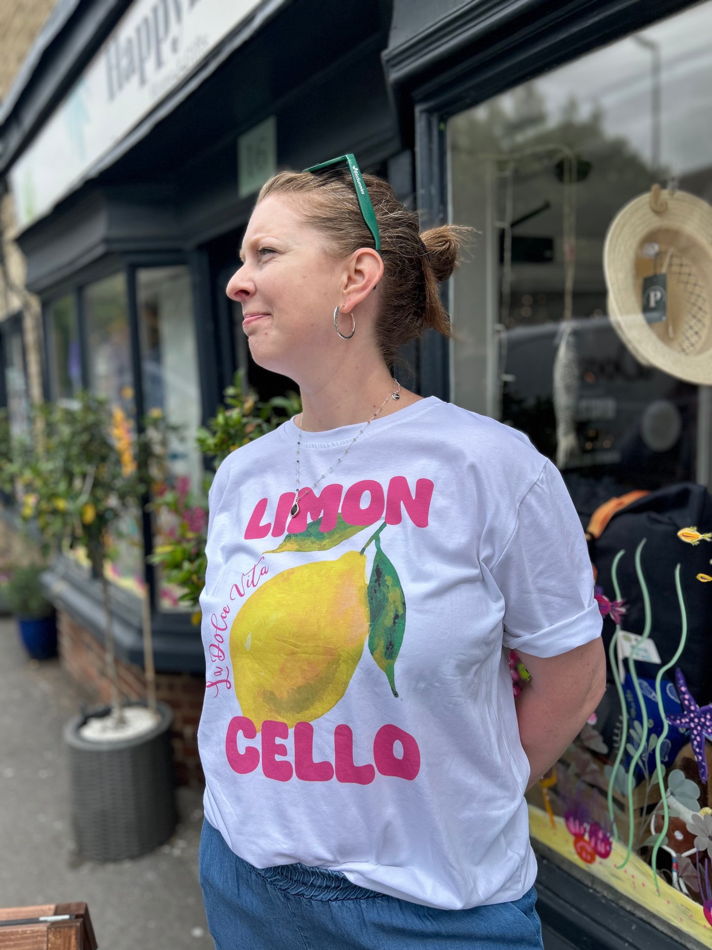 Limoncello Fun Oversized White Graphic Print T-shirt