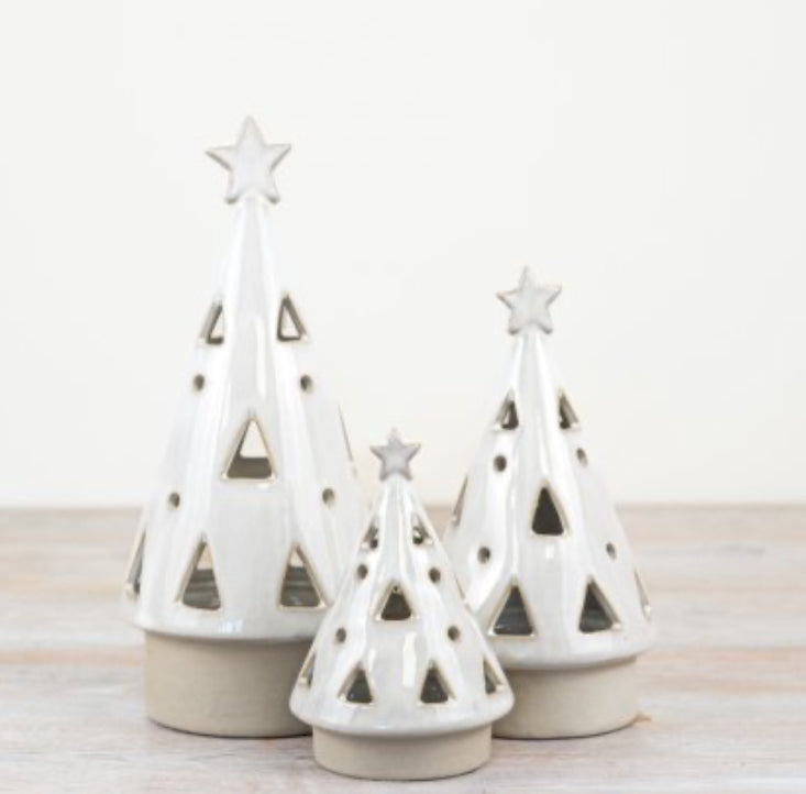 Small LED Ceramic Christmas Tree - 12cm