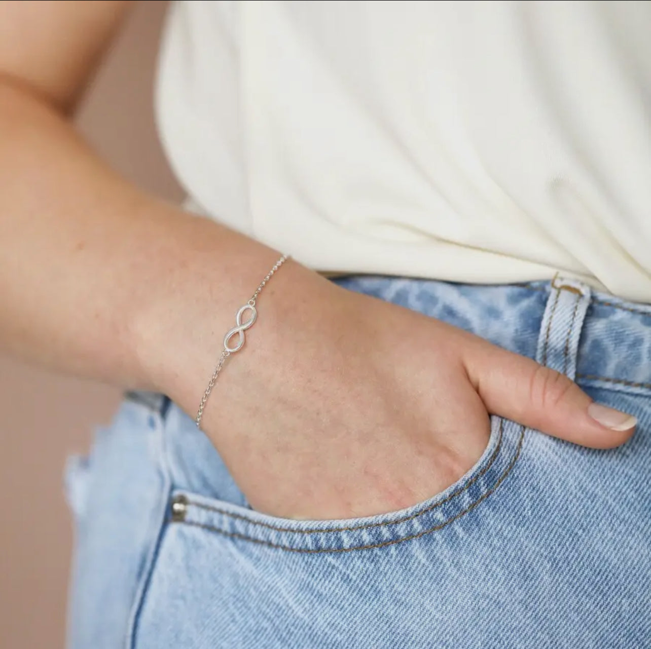 Silver Infinity Charm Bracelet