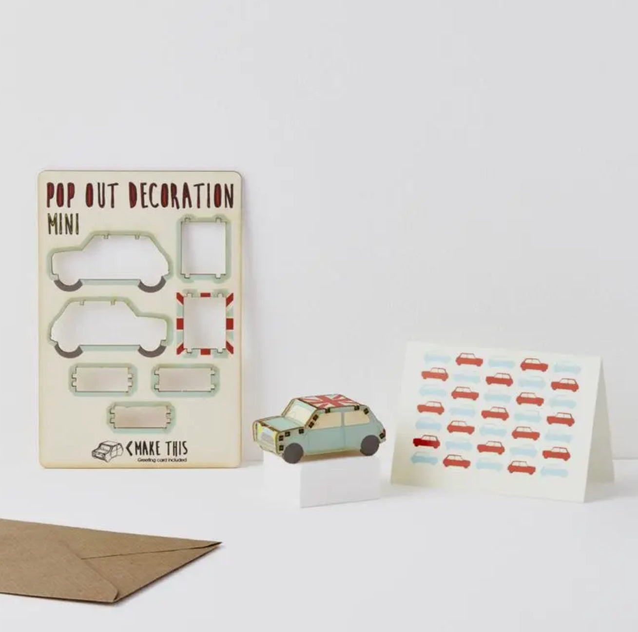 Pop Out Mini Car Gift Card and decoration