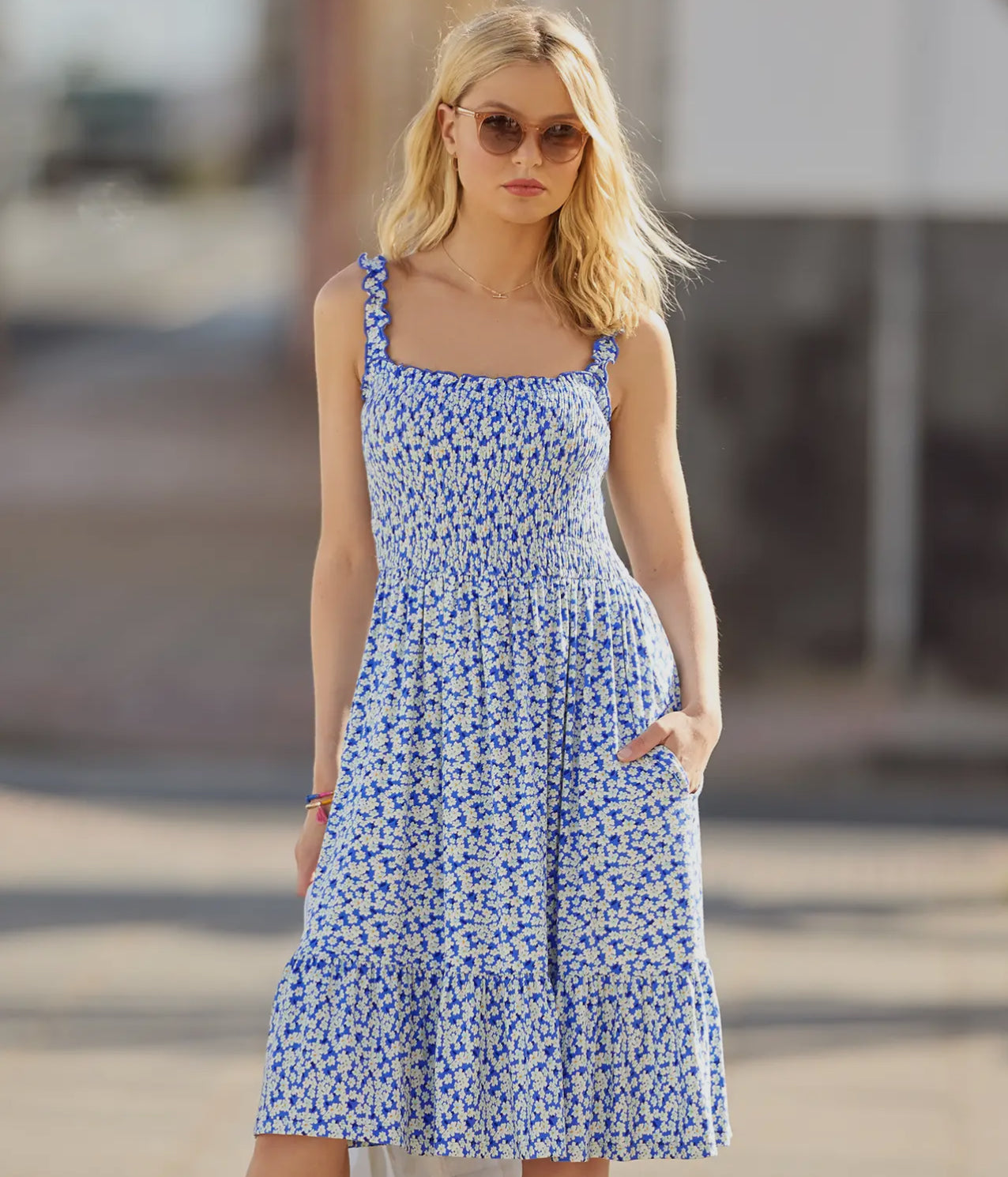 Blue Ditsy Dream Sun Dress