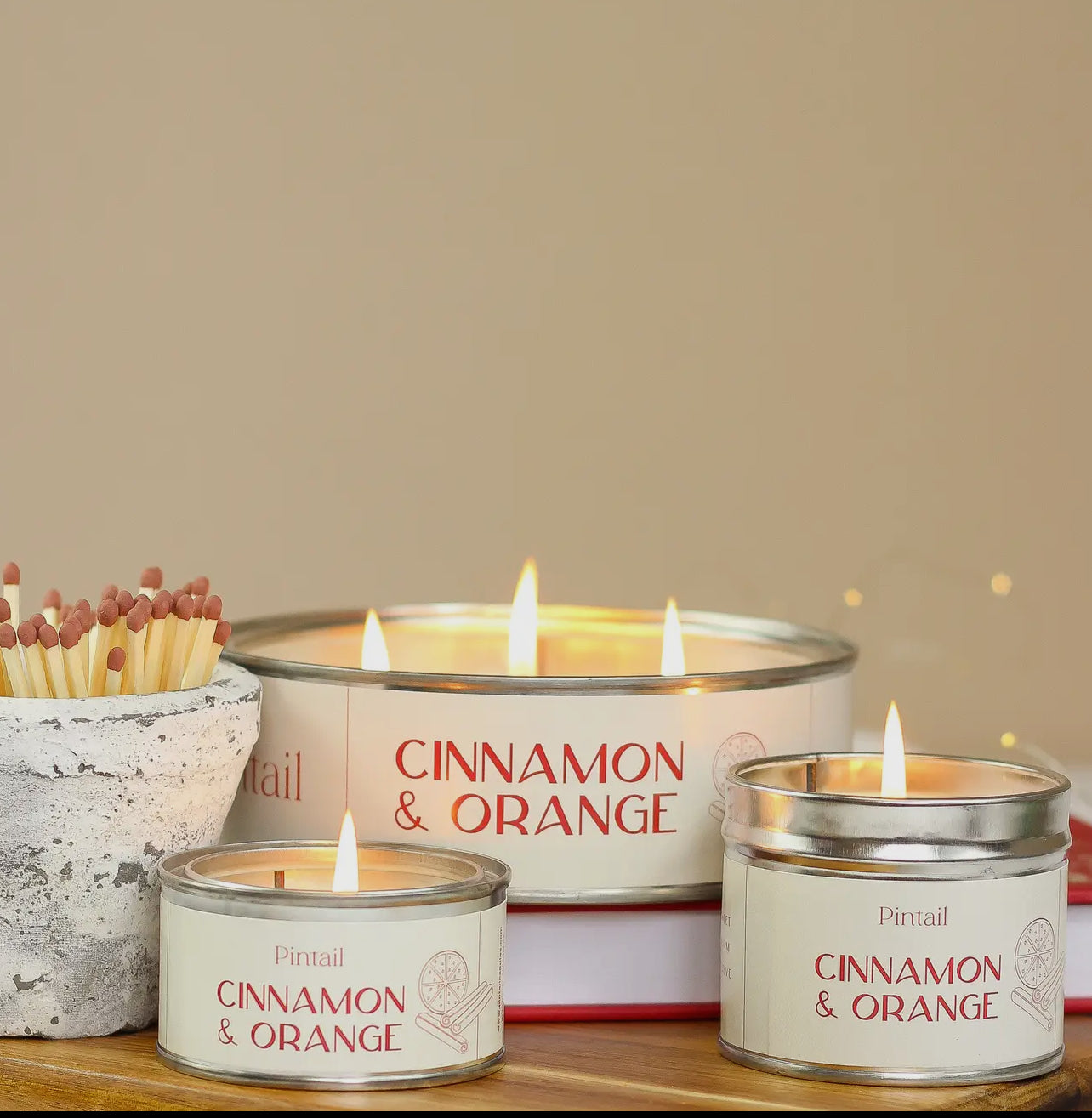 Cinnamon and Orange 3 Wick Candle in Tin