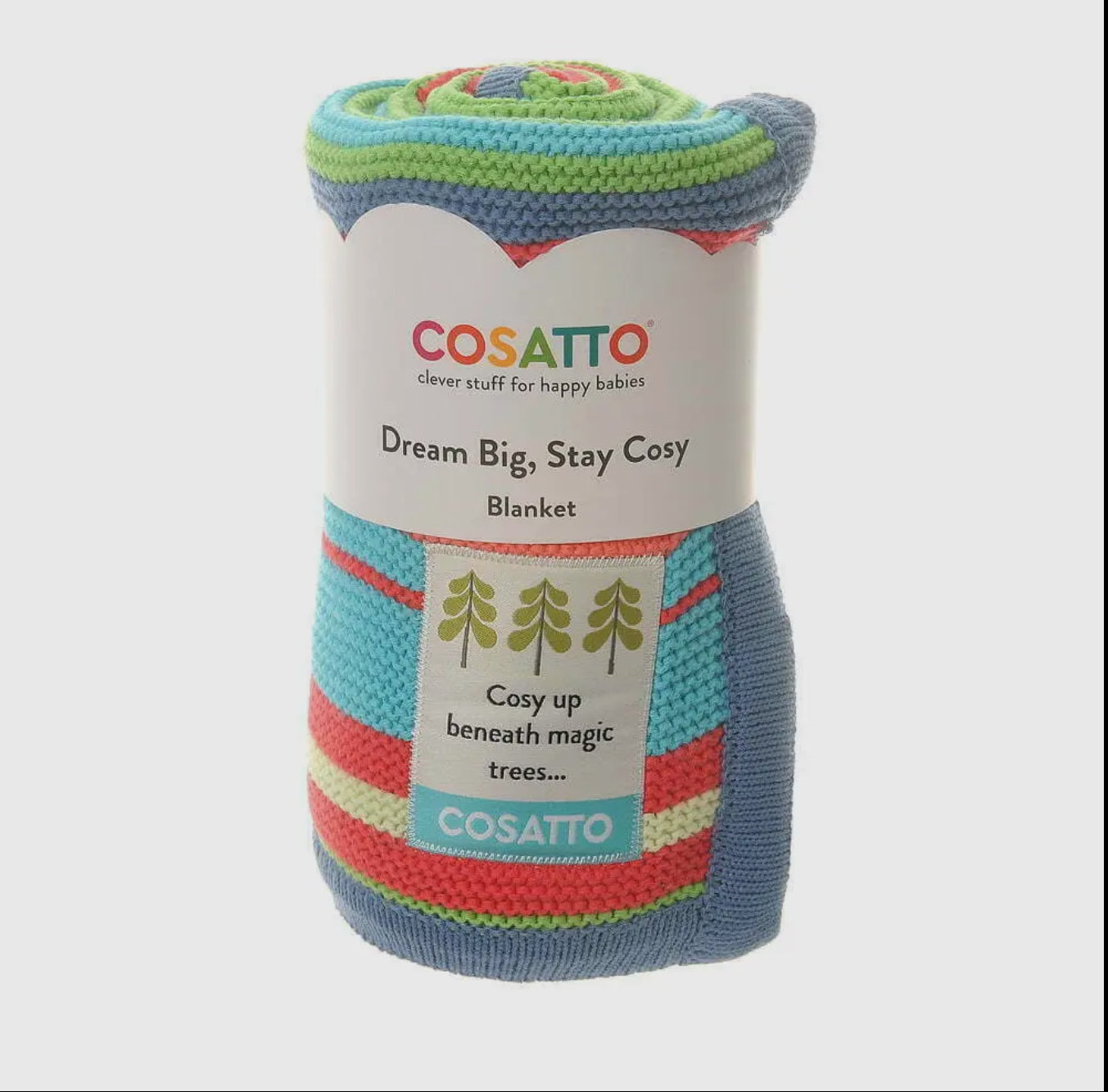 Multi colour Cosatto knitted stripe blanket