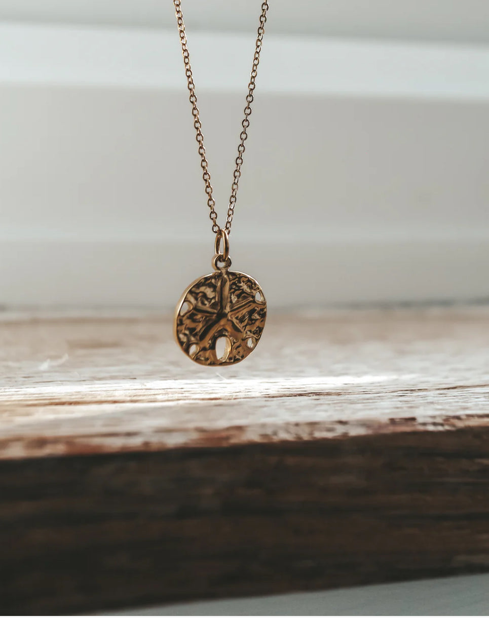 Sand Dollar Charm Gold Necklace