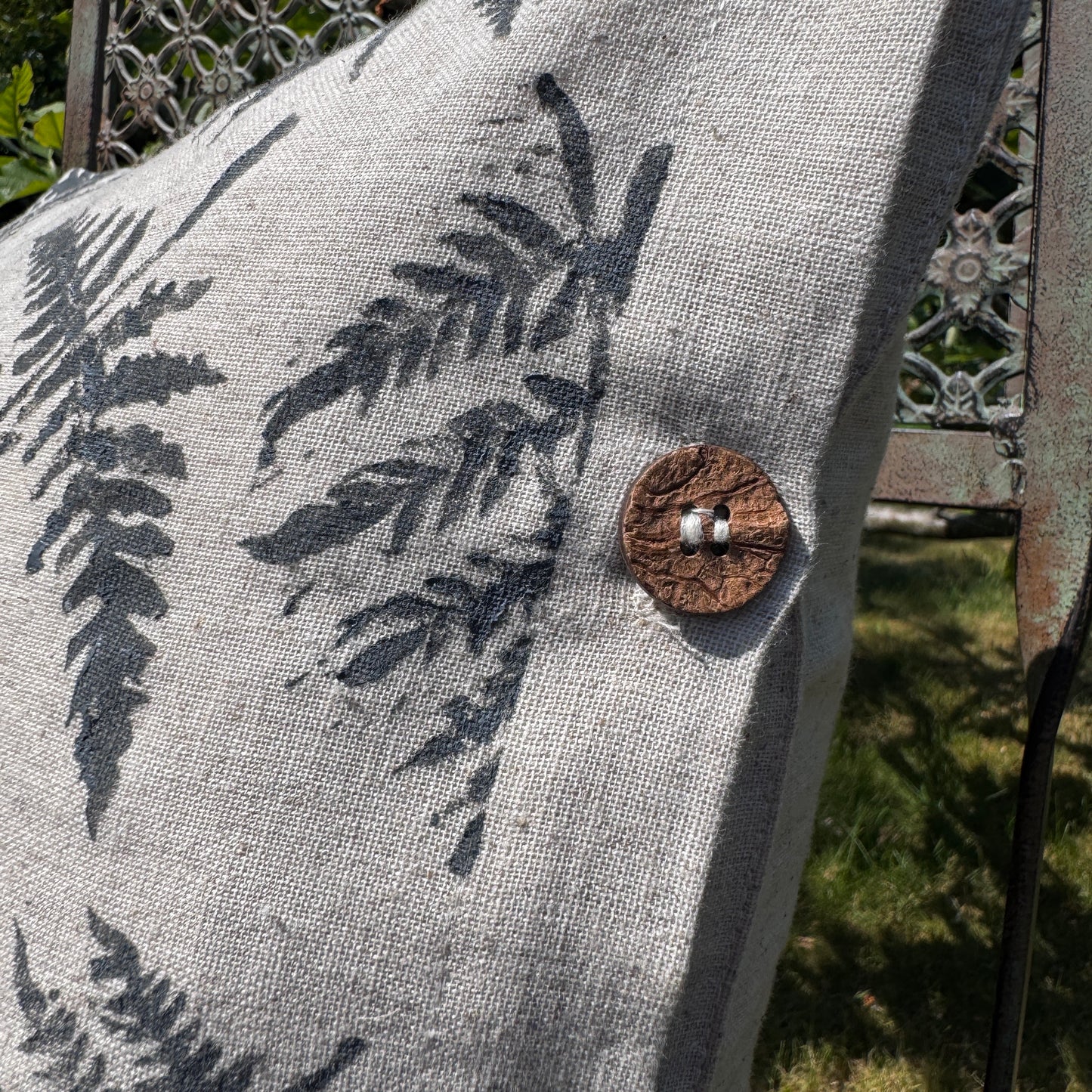 Cream Fern Leaf Cushion - Local Hand Crafted