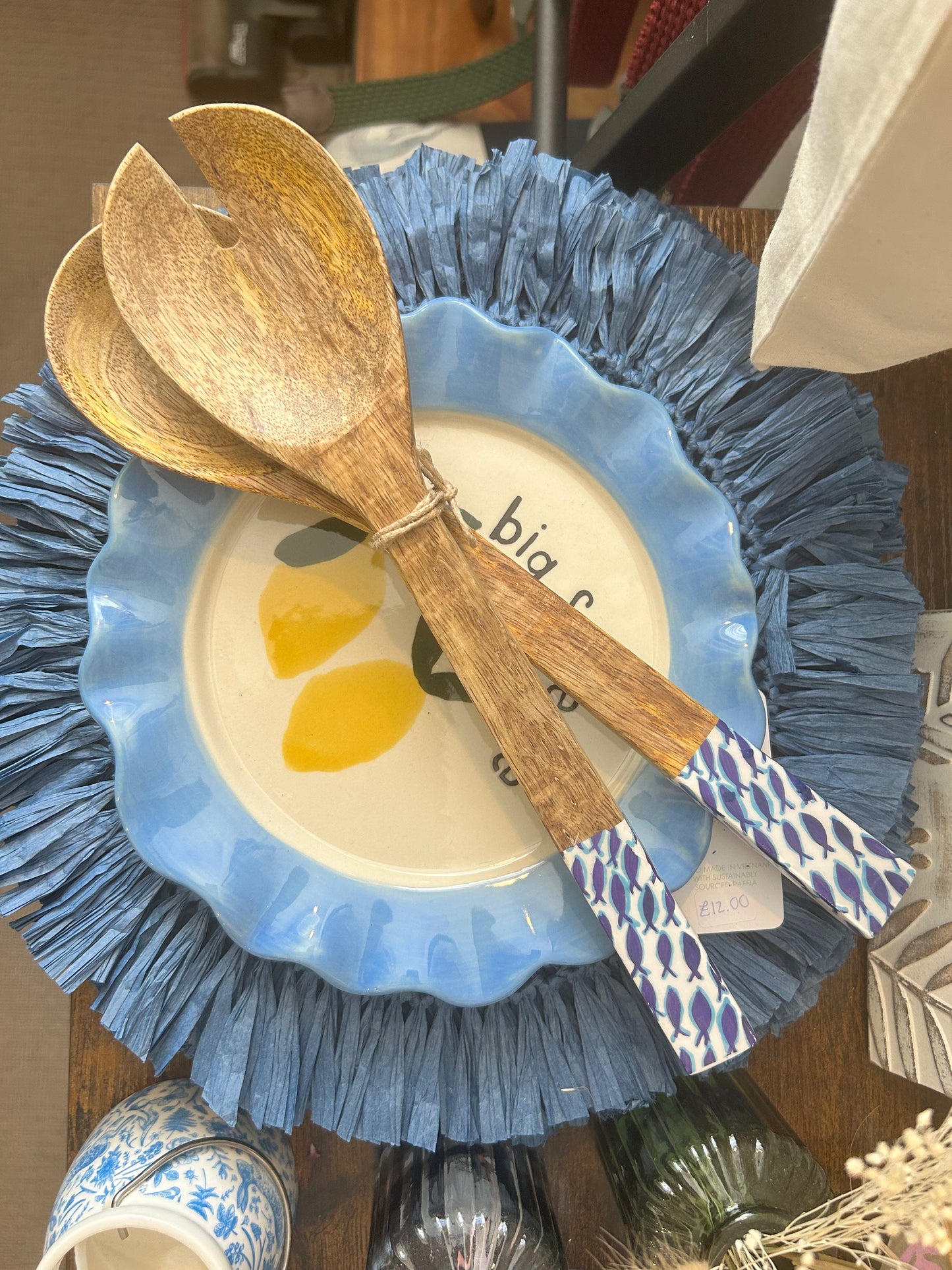 Fish Shoal Mango Wood Salad Servers
