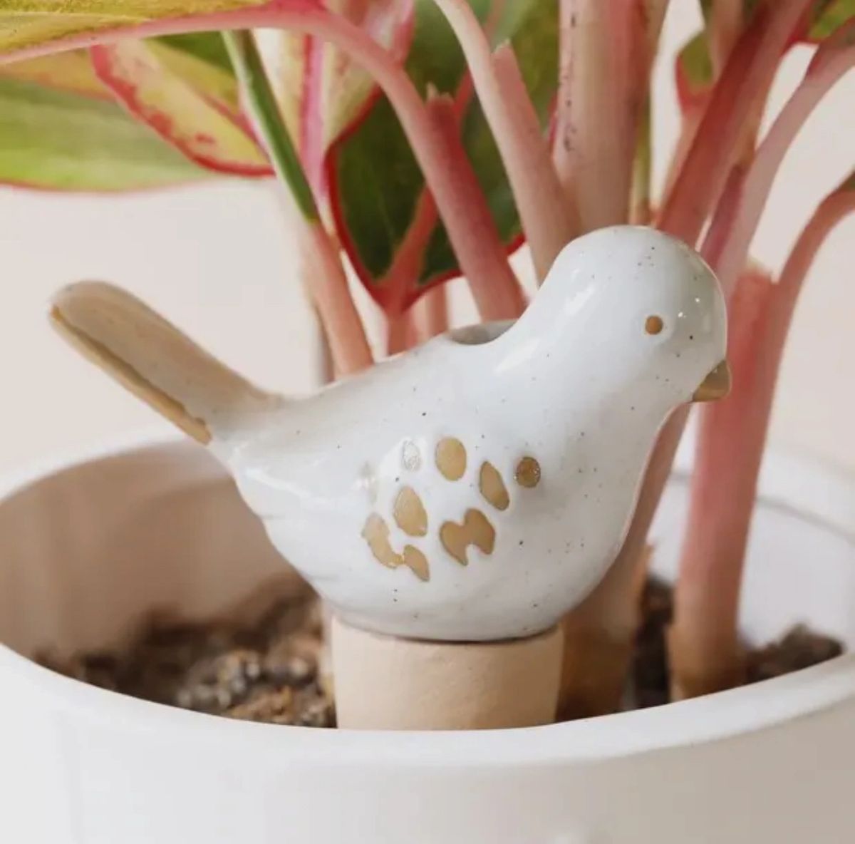 Ceramic Bird Plant Watering Stake