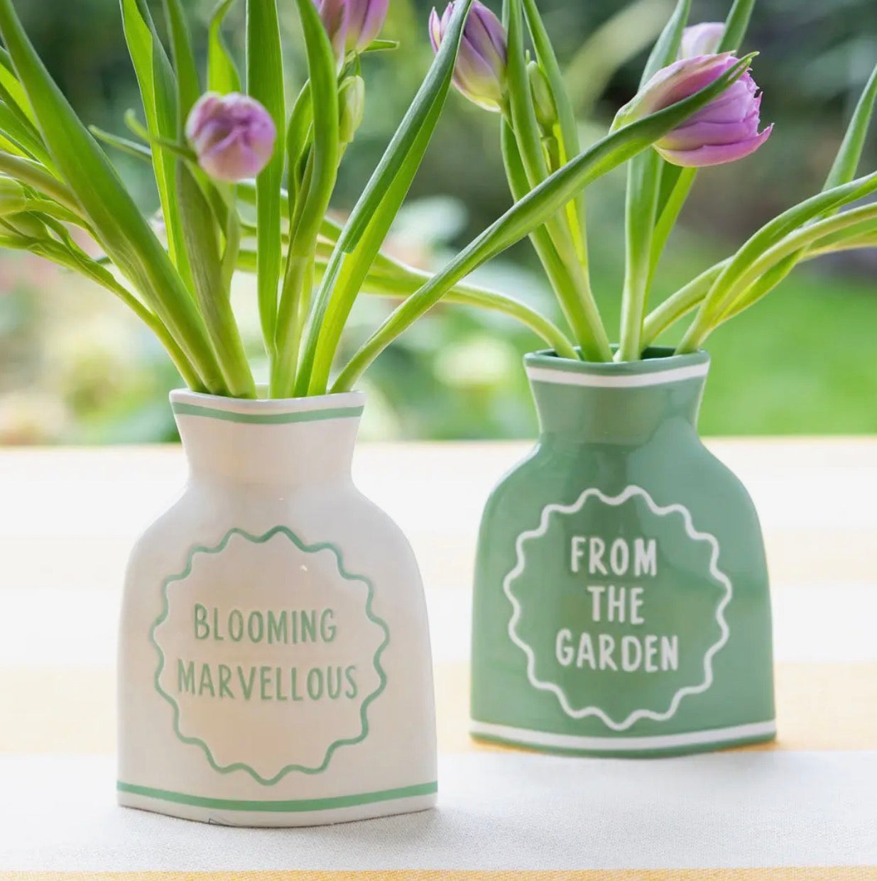 Green Ceramic Bud Vase