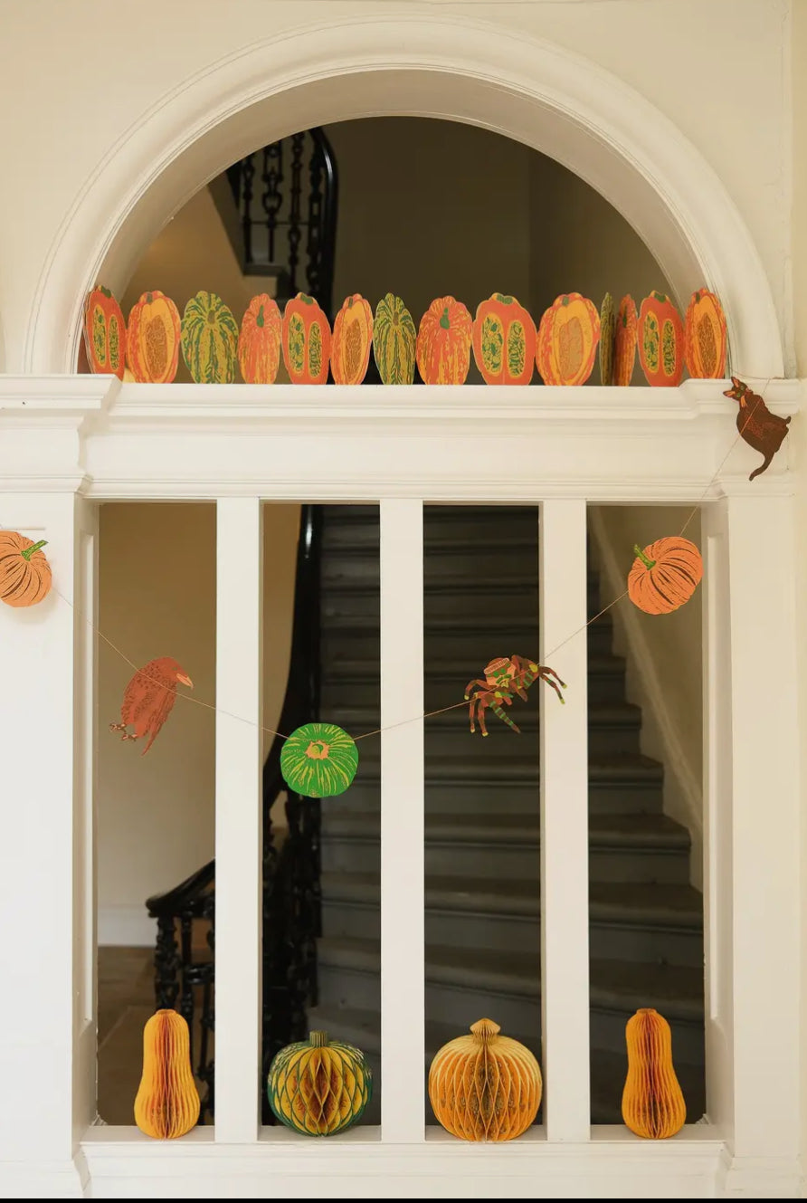 Halloween Decoration - Printed Paper Pumpkin & Cat Garland