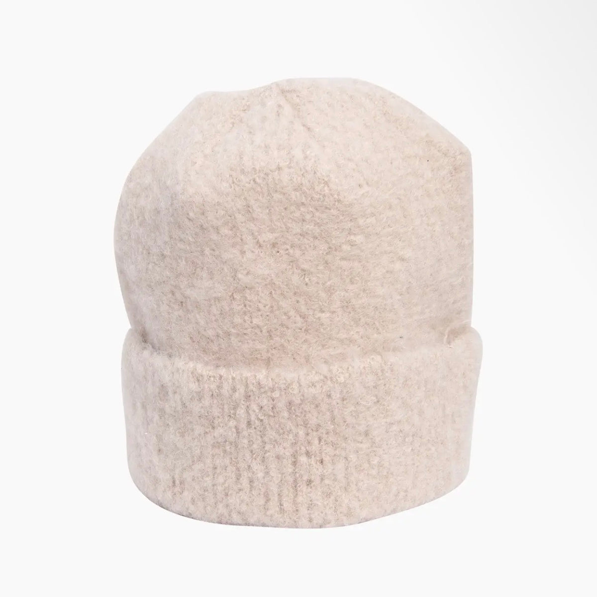 Beige textured beanie hat