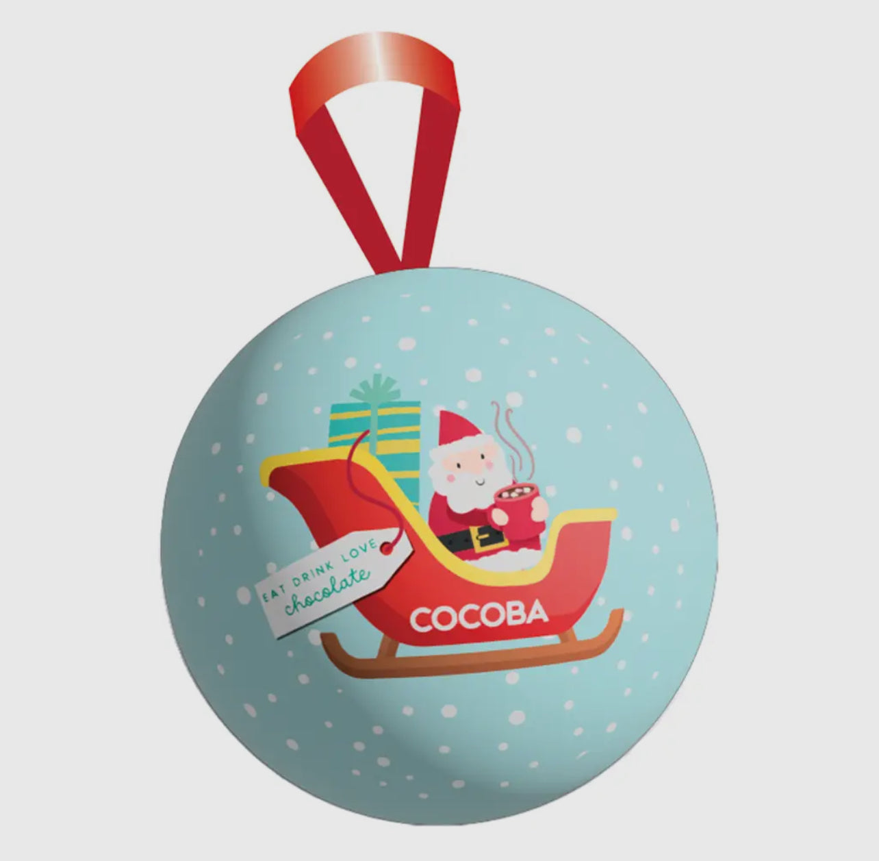 Hot Chocolate Bomb inside Christmas Bauble