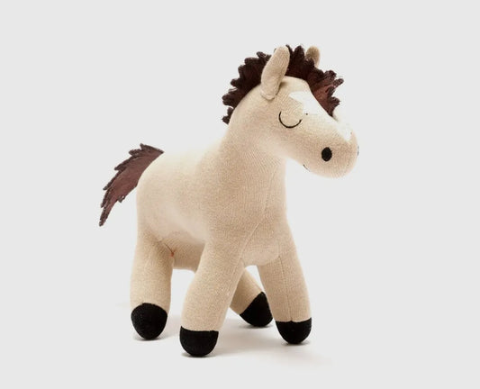 KNITTED ORGANIC COTTON HORSE SOFT TOY