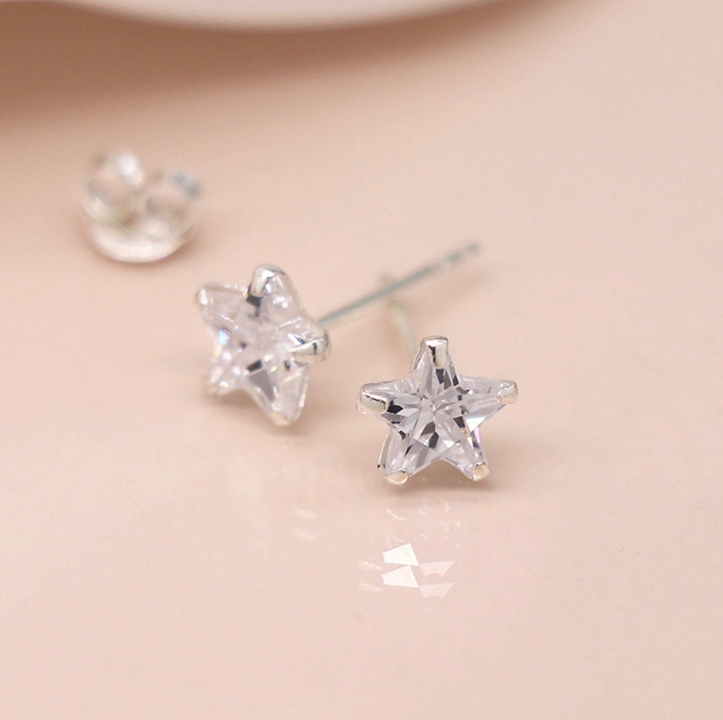 Sterling Silver Crystal Star Stud earrings