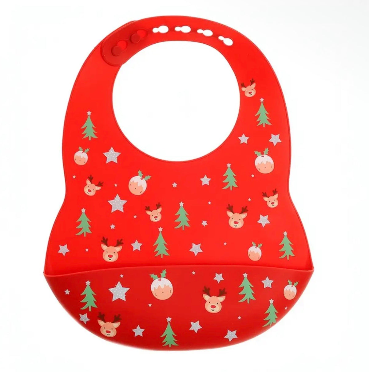 Christmas Reindeer Silicone Baby Bib